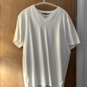 Men's White V-Neck Shirt